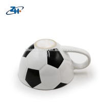 custom made new style printing design ceramic soup mug football