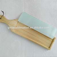 glass bread board with wood frame,tempered glass cutting board with customized logo