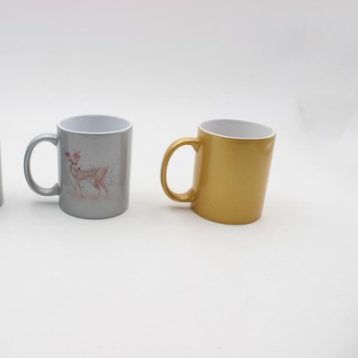 11oz gold and silver pearl ceramic mug for sublimation