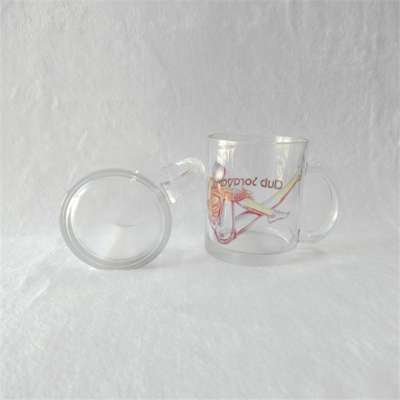 11oz blank transparent glass mug package: case frame Cargo size:dia 8.1cm*H 9.7cm